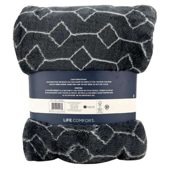 Life Comfort | Plush Throw | Grey | 60" X 70" - Picture 2 of 2
